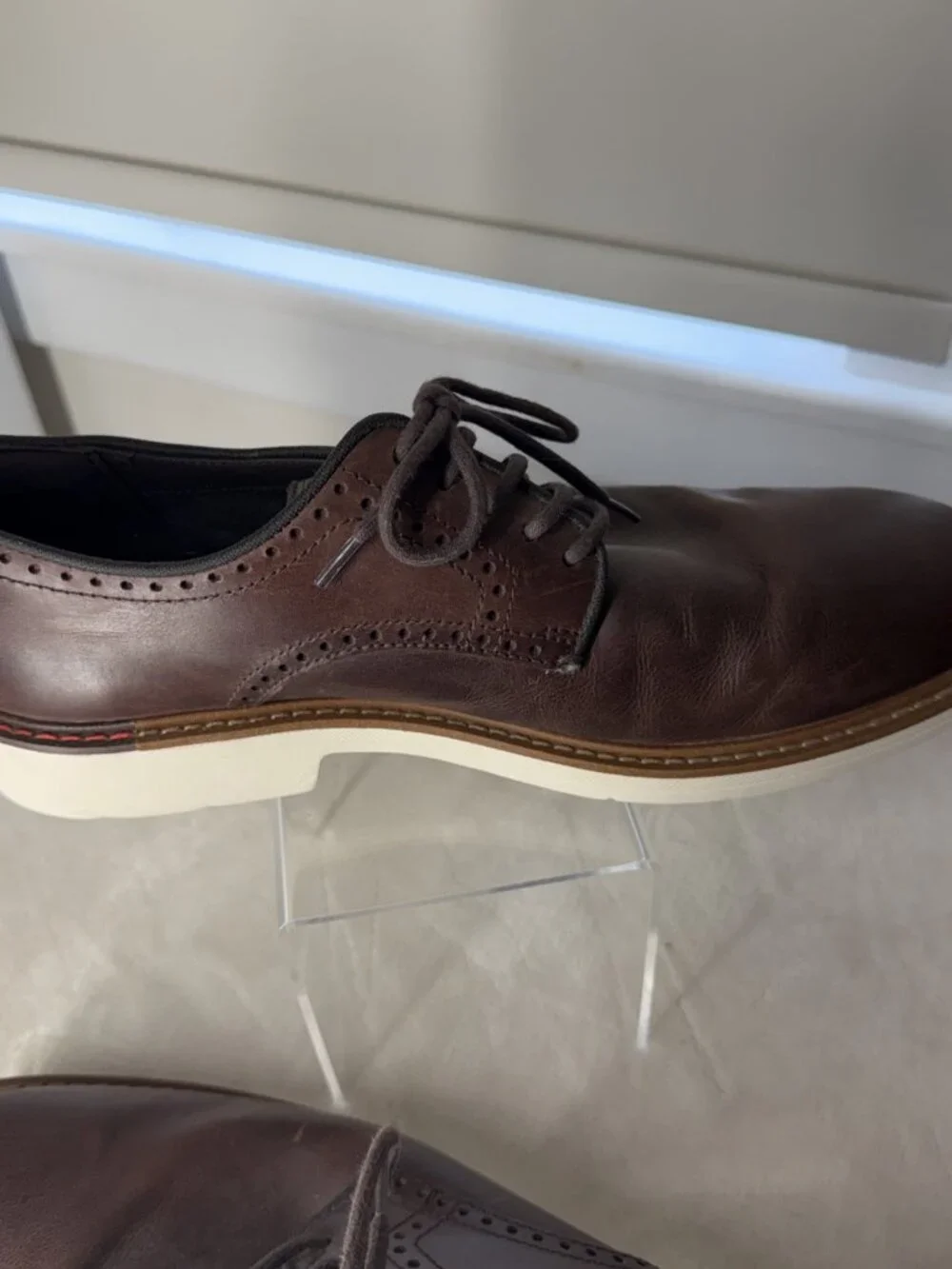 Cole Haan Go-To Plain Toe Oxford Shoes Dark Coffee Brown C35083 Men's Size 10M